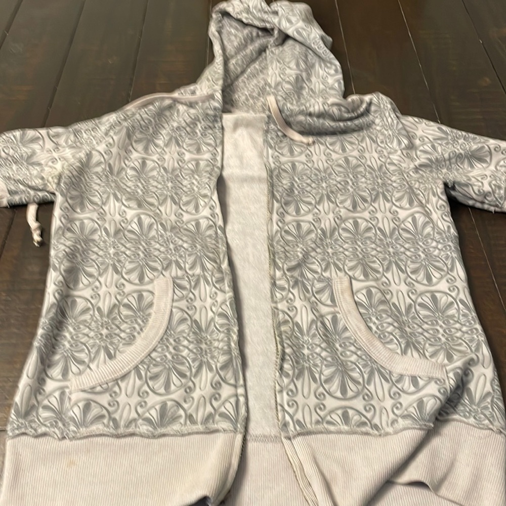 Hooded short sleeve jersey cardigan